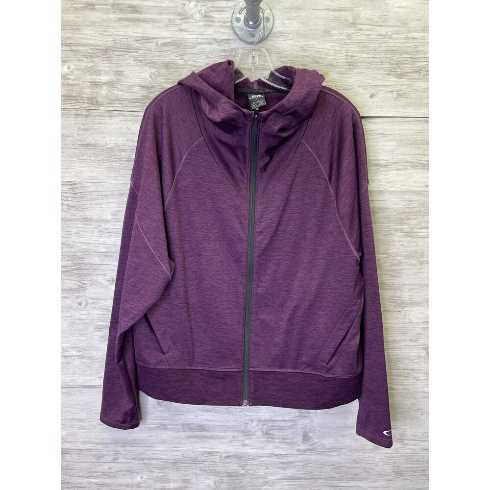 Oakley Hoodie M Purple Full Zip Long Sleeve Stretch